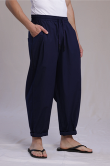 ALBI Ela Pants, oversized cotton poplin drawstring trousers with hand-stitched detailing