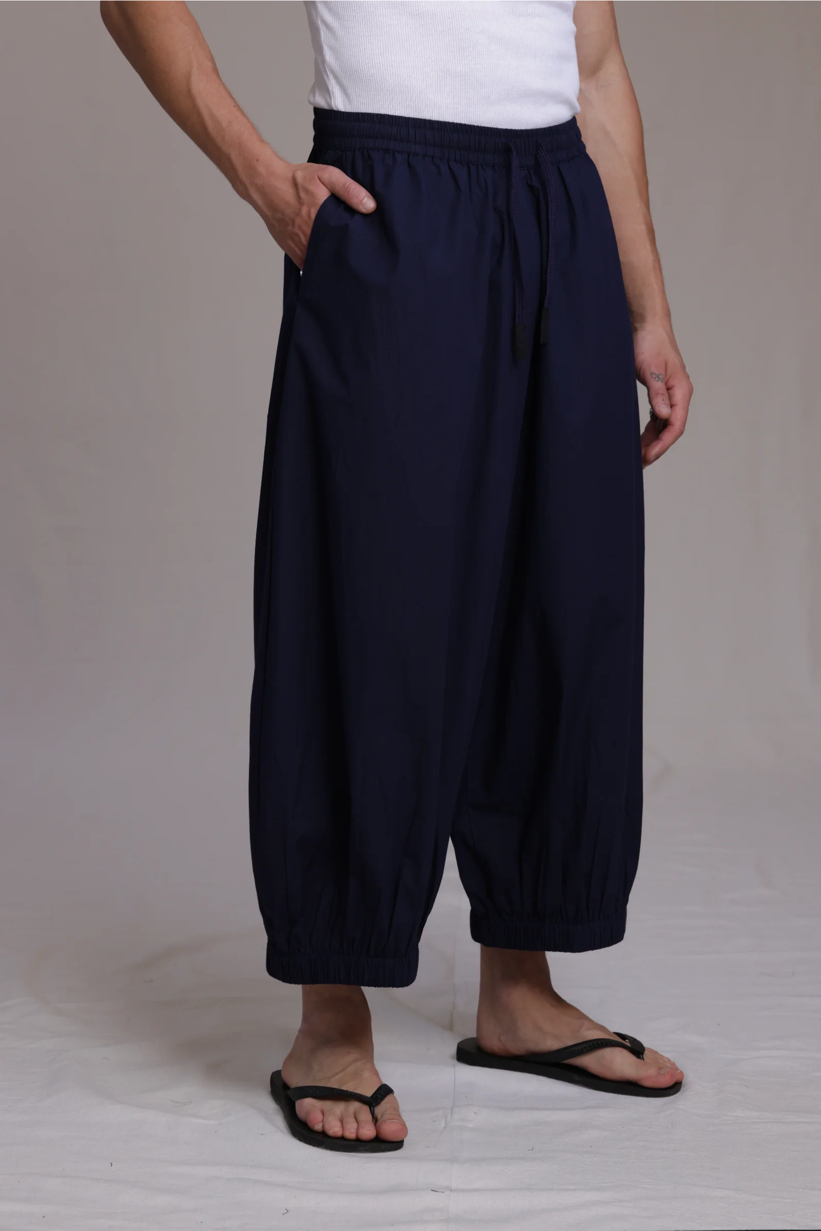 ALBI Sora Pants, oversized cotton poplin balloon trousers with a cuffed ankle