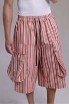 ALBI Yu Pants, oversized cotton cargo shorts with large utility pockets