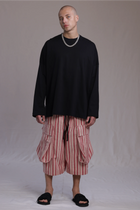 ALBI Michi Shirt, an oversized long sleeve cotton jersey tee with hand-stitched side slits