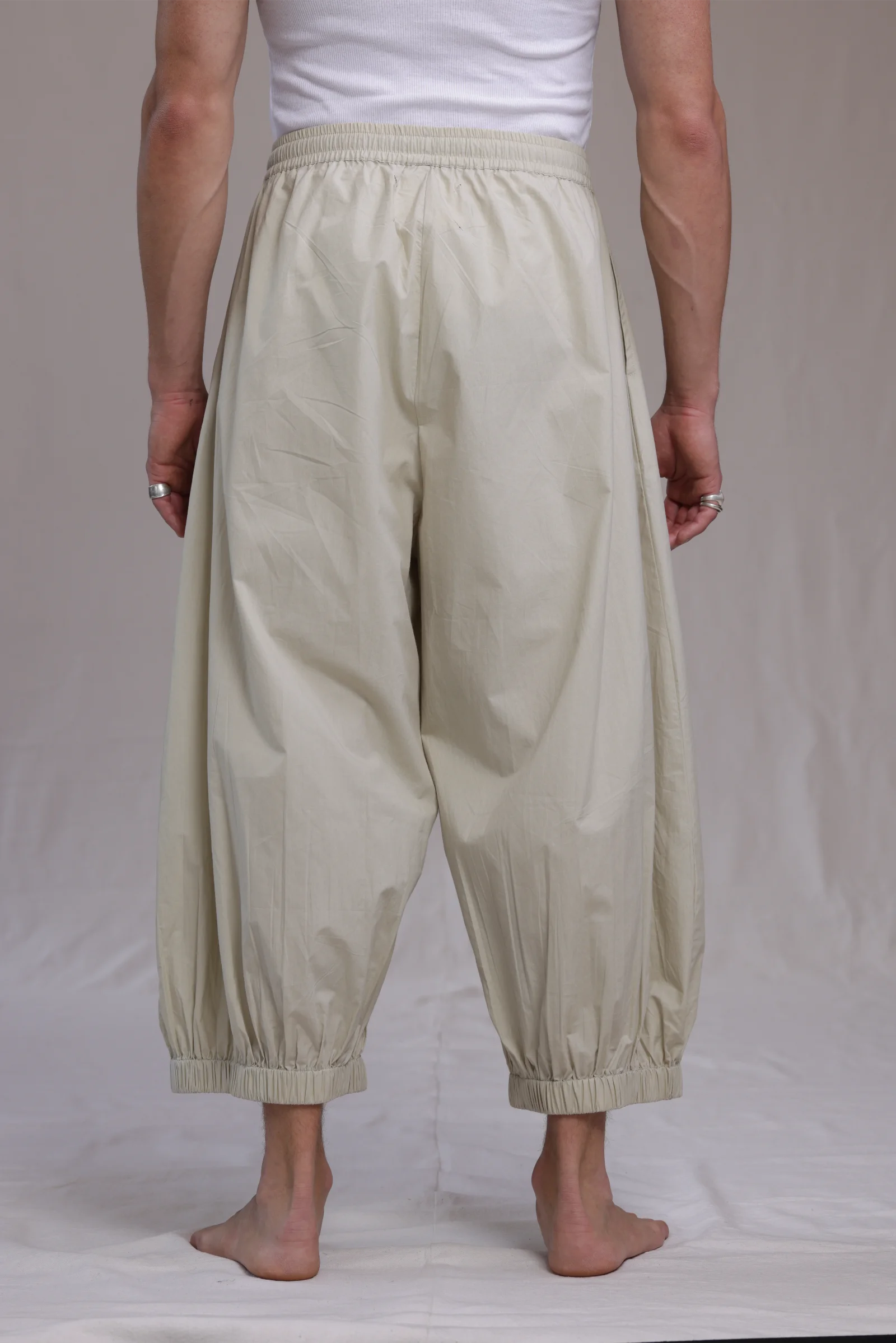ALBI Sora Pants, oversized cotton poplin balloon trousers with a cuffed ankle
